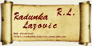 Radunka Lazović vizit kartica